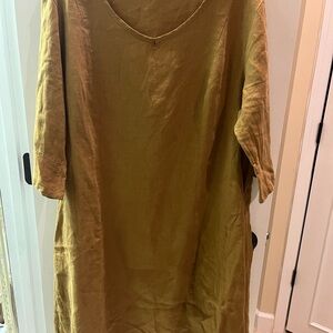 Flax Golden Brown Long Sleeve Dress